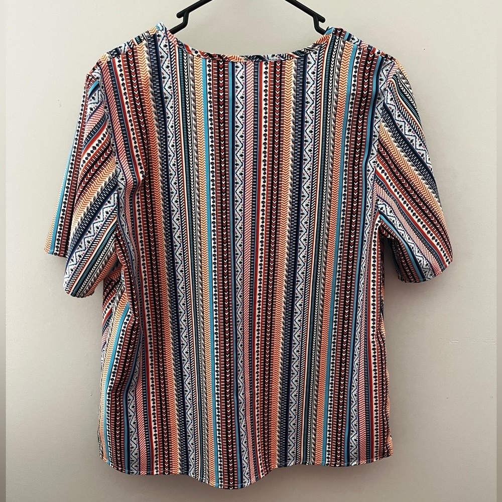 Trendy Multicolor Striped Women's Blouse L - Picture 4 of 8